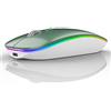 Uiosmuph Mouse Senza Fili Bluetooth, Bluetooth 5.1 + 2.4G Wireless Ricaricabile Mouse Senza Fili Ottico Piccolo Portatile con Mouse USB per per Notebook, PC, Laptop, Computer, MacBook (Verde)