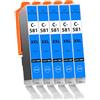 Supply Guy 581XXL Cartucce Ciano compatibili con Canon CLI-581 XXL per Pixma TS705 TS705a TS6350 TS6350a TS6351 TS6351a TS6300 TR8550 TS9550 Multipack 5 Cartucce d'inchiostro 581 XXL
