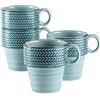 MÄSER Prospero, set di 4 tazze dipinte a mano in qualità gastronomica, ideale anche come tazza per cappuccino, stile vintage moderno, blu