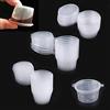 SKYPRO 50 bicchieri da salsa con cerniera in plastica da 1/2/3 once, 3 misure rotonde, contenitori per alimenti con coperchi, riutilizzabile, per cibo da asporto, salse, condimenti e altri alimenti