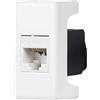 FANTON 23700-37 Presa dati RJ45 UTP 180° cat.5e crimpaggio senza utensile con adattatore per placche e supporti GEWISS SYSTEM