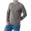 Lee T-Shirt Henley a Maniche Lunghe in Morbido Cotone Lavato Maglietta Senza Collo, Perla affumicata, M Uomo