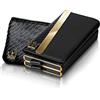 MAGGIORE LUXURY Portafogli Unisex Portacarte Doppio Fino a 12 Card Vera Pelle Per Uomo e Donna Protezione Rfid Anticlonazione Qualità Italiana Portamonete Omaggio Double Gold Wallet Milano