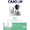 Canson 1557 - Blocco da 30 fogli di carta da disegno, grana leggera, 180 g, colore: Bianco puro 21 x 29,7 cm - A4 collato 1 lato