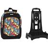 FORTNITE , Zaino Organizzato Con Trolley Staccabile Unisex Bambini E Ragazzi, Blu/Nero, Taglia unica