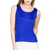 Paradise Silk Canottiera senza maniche da donna, 100% seta Royal Blue M