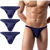 AIEOE Slip da uomo con Allover fori d'aria, traspiranti, mini slip da uomo, 3 blu, M