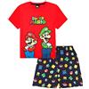 SUPER MARIO Pigiama corto da bambino Nintendo e Luigi, Rosso, 8-9 Years