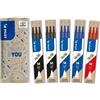 PILOT - 5 Set di 3 Ricariche FriXion - Ricariche per Penne Cancellabili - Compatibili con FriXion Ball e FriXion Ball Clicker - 2 Blu, 2 Nero, 1 Rosso - Punta Media (15 Ricariche)