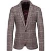 DaDuo Giacca Uomo Business Casual Regular Fit Collo A Scialle Fibbia Singola Con Tasca Blazer Uomo Cena Di Nozze Spettacolo Teatrale Abito Uomo Moderno E-Red 4XL
