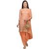 Nimbark indiano pakistano salwar kameez vestito set per le donne pronto da indossare indiano punjabi vestito Patiala partito usura vestito per le donne, Arancione, beige., Large