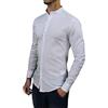 AK collezioni Camicia Uomo Slim Fit Bianca Casual in Cotone con Colletto Coreana (M)