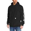 Carhartt Midweight Signature Sleeve Logo Felpa con Cappuccio K288, Nero, M