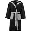 Morbidissimi Accappatoio Spugna Adulto Bicolor Con Cappuccio, Cinturino e 2 Tasche, Accappatoi Uomo Donna Morbidi 400 gr/mq Puro Cotone Y780 (Accappatoio Nero-Perla, L)