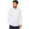 Ciabalù Camicia Uomo Lino Collo Coreana Serafino Slim Fit Manica Lunga a Casacca (IT, Testo, XXL, Regular, Regular, Bianco)