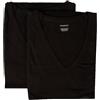 RAGNO Confezione 2 t-Shirt Uomo Maglietta Intima Manica Corta Camiciola Scollo V Cotone Bipack Articolo 601418, 020B Nero, S