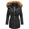 Marikoo, B825, parka invernale da donna, foderato in calda pelliccia Nero M