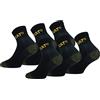 Caterpillar 6 Paia Calzini Quarter Lavoro Lunghezza Sopra la Caviglia - Doppio Rinforzo Punta Tallone - Soletta Spugna di Cotone (Nero, 43-46)
