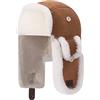 Harssidanzar Cappello da Aviatore in Pelle per Uomo e Donna Cappello Invernale in Pelle di Agnello Shearling Cappello da Trapper con copriorecchie CU603EU, Nero, Taglia S