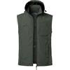 MeiLayM Gilet da Pesca da Uomo All'aperto Casual Asciugatura rapida Giubbotto Sportivo Multi-Tasche Gilet da Pesca Campeggio Caccia Fotografia Giacca Senza Maniche da Gilet con Cappuccio Staccabile