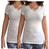 BODYPERFECT 2 T-Shirt Canotta Femminile a Mezza Manica Donna in Lana e Cotone Maglia Intima Donna Lana (L)