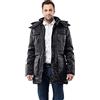 Vincenzo Boretti giubbotto-cappotto invernale lungo uomo, disegno di parka elegante casual, molto caldo, cappuccio e grandi tasche con fodera morbida, antivento blu scuro S