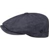 LIERYS Nappa Wax Coppola in Pelle Uomo - Made Italy Berretto Piatto Cappello Invernale con Visiera, Fodera Autunno/Inverno - 58 cm Blu