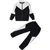 amropi Completo da Tuta Ragazze Felpa a Maniche Lunghe e Jogging Pantaloni Sportiva Set Verde Nero,3-4 Anni