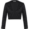 GRACE KARIN Giacca Bolero Glitterata da Donna Manica Lunga con Paillettes da Discoteca Coprispalle Chic Nero M