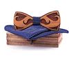 PSZYQF Farfalla in legno, 2 fiocchi quadrati tascabili, set fatto a mano, per gli uomini, per regalo, ricevimento, matrimonio, C3, Taglia Unica