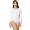 Merry Style Body Manica Lunga Donna MS-114 (Bianco, S)