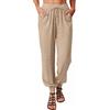 Nuofengkudu Donna Pantaloni Harem Tasche Coulisse Elasticizzati Vita Baggy Pantalone Tinta Unita Comode Eleganti Traspiranti Pigiama Casual Casa Yoga Pants Estivi Spiaggia Cool Vacanza Nero L