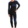 Gomati - Set Termico Senza Cuciture per Bambini - Nero/Blu - 11-13 Anni