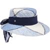 LIERYS Cappello di Paglia con Fascia Tessuto Donna - Made in Italy da Sole Estivo Cappelli Spiaggia Primavera/Estate - Taglia Unica Blu