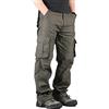 Yageshark Uomo Pantaloni Cargo in Cotone, Pantalone Uomo con 6 Tasche Regular Fit