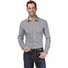 Vincenzo Boretti Camicia Uomo Eleganti, Taglio Aderente/Slim-Fit, Collo Classico, Manica Lunga, a Quadri con Inserti in Contrasto - Non Stiro/Non-Iron Verde 39-40