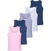 LOREZA ® 5 Cannottiera da Bambina in Cotone Canotta Intima Vari Disegni Intimo (14-15 Anni, Modello 3