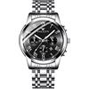 RORIOS Orologio da Uomo Orologio Luminosi Orologio Analogico al Quarzo con Cinturino in Acciaio Inox Calendario Orologi da Polso per Uomo