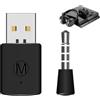 Nikou Adattatore Bluetooth PS4 - Adattatore Headsets Bluetooth Mini USB 4.0 Mini Microfono Wireless Dongle Bluetooth Adattatore USB per cuffie wireless PS4