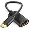 deleyCON 20cm USB 2.0 High Speed OTG Adattatore (1 Pezzo) - USB-A a Micro-USB B - S7 S7 Edge S6 S6 Edge S5 S4 Note 5 4 3 - Nero