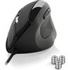 NEWWAY - Mouse Verticale Cablato A3E - 3200 DPI - Ergonomico - Prevenzione contro la sindrome del mouse e l'epicondilite - Peso regolabile - USB