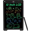Coolzon Tavoletta Grafica LCD Scrittura Colorato 12 Pollice, Elettronica Lavagna Cancellabile da Disegno con Penna, Portatile Lavagnetta per Bambini Digitale Ewriter con Pulsante Elimina, Nero