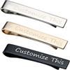 Zysta Fermacravatta Personalizzato Uomo per Cravatta in Acciaio Inox, Ferma Cravatta Tie Clip Incisione Nome Iniziali per Commercio Business, Accessori Camicia Regalo per Lui Papà (3 Colori-54mm)