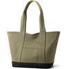 zhongningyifeng Borsa tote in tela da donna, formato A4, grande capacità, con cerniera, borsa hobo per shopping, viaggi, lavoro, Verde, L