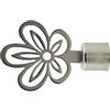GIRASOLE HOME® Terminale Fiore per Asta da Tenda dal Diametro di 18-20 mm 2 Pezzi in Ferro (Nichel Satinato)