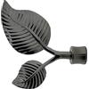 GIRASOLE HOME® Terminale Doppia Foglia per Asta da Tenda dal Diametro di 18-20 mm 2 Pezzi in Alluminio (Nichel Nero)