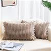 ZWJD Set of 2 Federe Cuscini Divano 30x50 Corduroy Sofa Cuscini per Divano Cuscini da Estern Boho Cuscini Decorativi Divano Modern for Couch Bedroom car Decor Decorative Fodere Cuscini Cachi