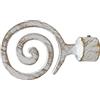 GIRASOLE HOME® Terminale Spirale per Asta da Tenda dal Diametro di 18-20 mm 2 Pezzi in Alluminio (Bianco e Oro)