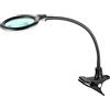 Lumeno 6805SW Lampada d'ingrandimento Lampada a pinza LED con 30 LED SMD, 6 watt, 550 Ideale per saloni di bellezza, studi medici, hobbisti, ausilio alla lettura, 5 diottrie nero