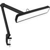 Neatfi XL Lampada da Lavoro LED per Tavolo Manicure, Hobby, Banco da Lavoro e Ufficio - Luce da Scrivania con Testa da 56 cm | 4 Livelli di Luminosità (Nero, Non-CCT con morsetto)